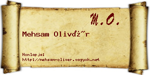 Mehsam Olivér névjegykártya